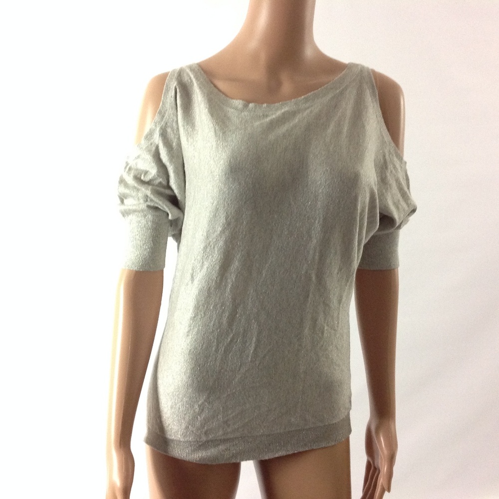 Express Women's Cold Shoulder Gray Top Size XS - Picture 1 of 4